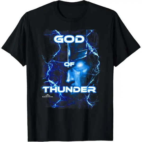 T-shirt noir Thor Ragnarok avec inscription God of Thunder