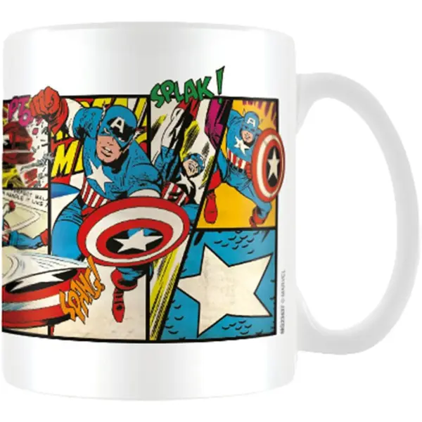 Tasse en céramique Captain America avec motif de bande dessinée Marvel