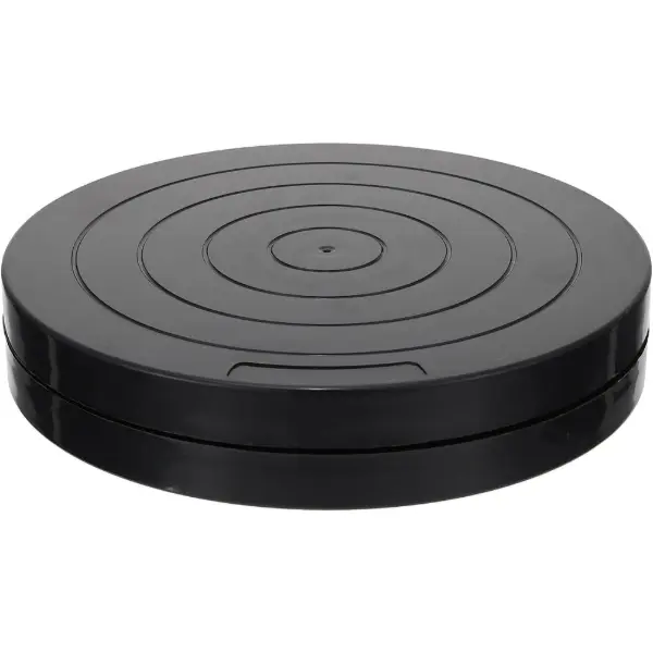 Tournette de poterie manuelle en plastique noir de 18 cm avec plateau pivotant