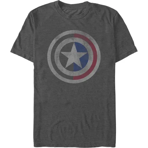 T-shirt homme Marvel avec le bouclier de Captain America à l'aspect vieilli