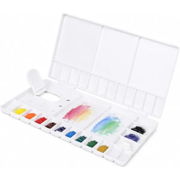 Palette pliable en plastique blanc à 33 alvéoles avec couvercle