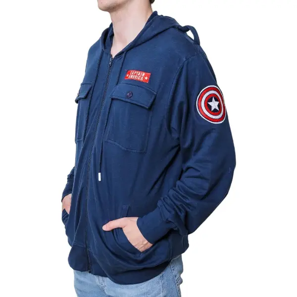 Veste à capuche Marvel avec écusson bouclier de Captain America