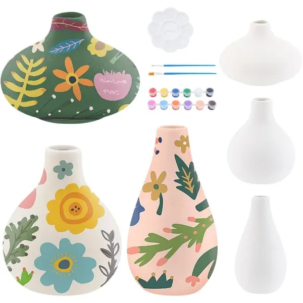 Lot de 3 kits de peinture de poterie WEBEEDY pour adultes débutants