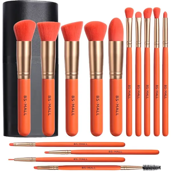 BS-MALL — Lot de 14 pinceaux de maquillage avec étui