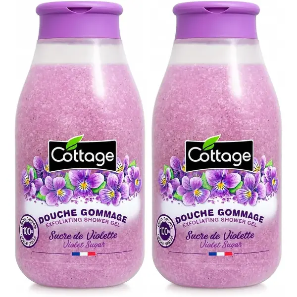 Cottage — Douche gommage Sucre de violette (lot de 2)