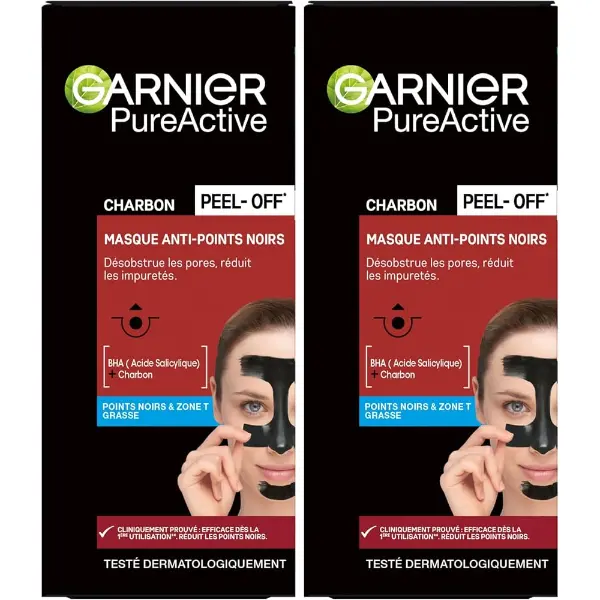 Garnier — Pure Active, masque peel-off anti-points noirs