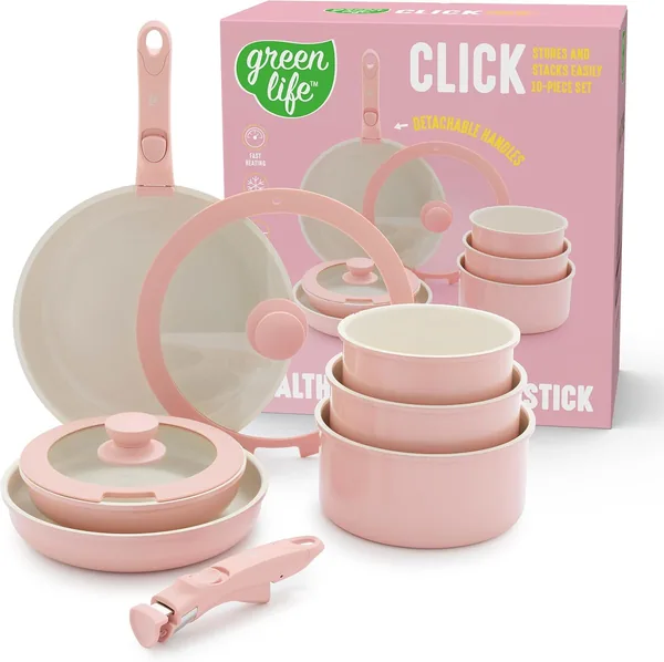 GreenLife — lot de 10 casseroles et poêles — cadeau pour ceux qui aiment cuisiner