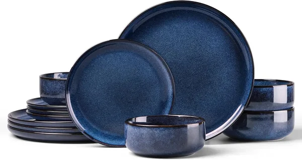 HaWare — service 12 pièces, grès émaillé réactif — cadeau pour ceux qui aiment cuisiner