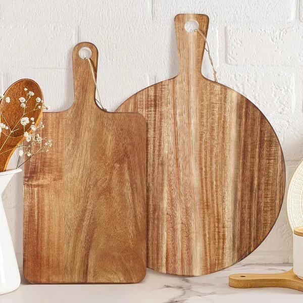 Hsei — lot de 2 planches en acacia — cadeau pour ceux qui aiment cuisiner