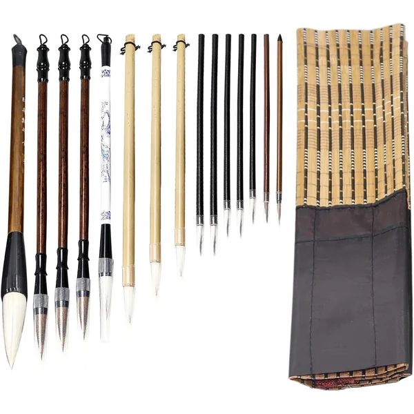 Huakaile — Lot de 15 Pinceaux de Calligraphie Chinoise