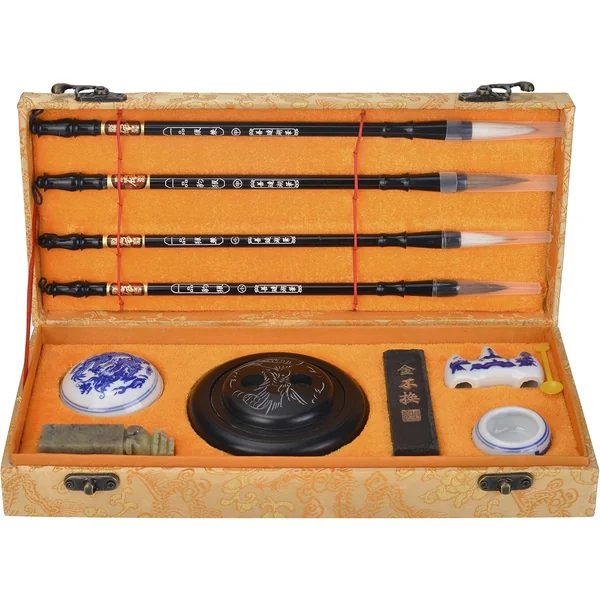 I-MART — Coffret de Calligraphie Chinoise avec Pinceaux et Pierre