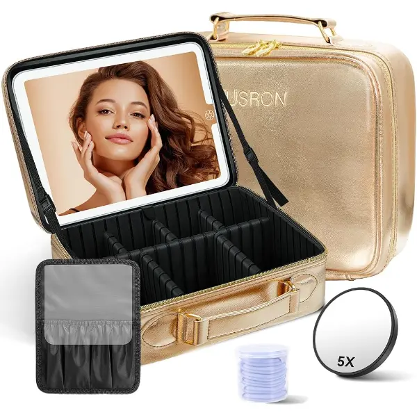 JUSRON — Trousse de voyage avec miroir éclairé