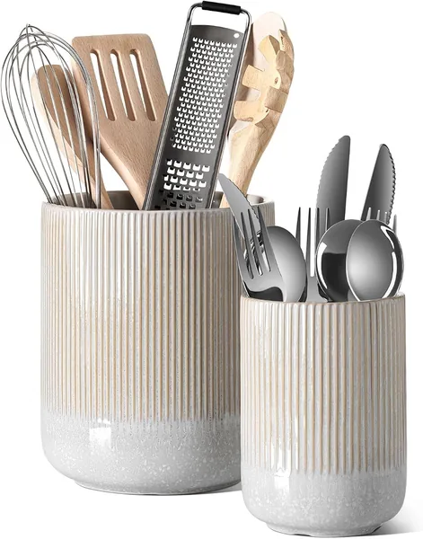 LE TAUCI — porte-ustensiles céramique, 18,5 + 14 cm — cadeau pour ceux qui aiment cuisiner