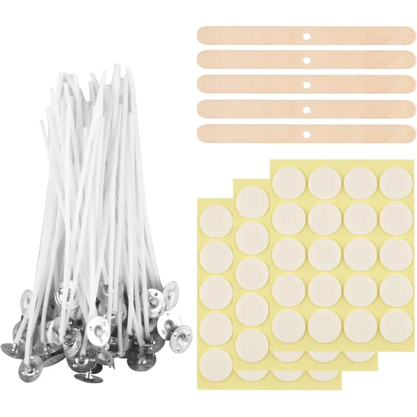 Lot de 100 Mèches de Bougie Pré-cirées en Coton