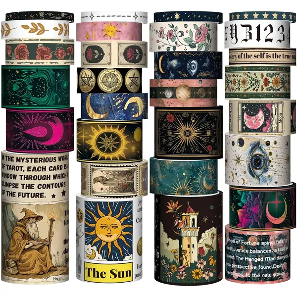 Lot de 29 Rouleaux de Washi Tape à Motifs