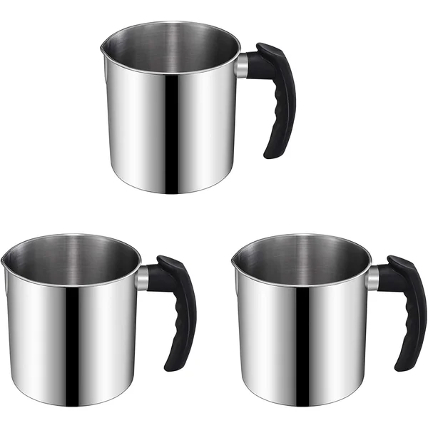 Lot de 3 Pots Verseurs pour Fabrication de Bougies