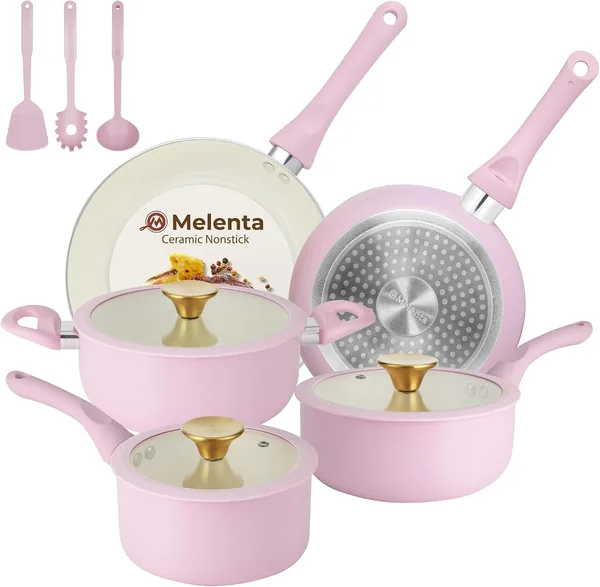 M MELENTA — 11 pièces en céramique antiadhésive — cadeau pour ceux qui aiment cuisiner