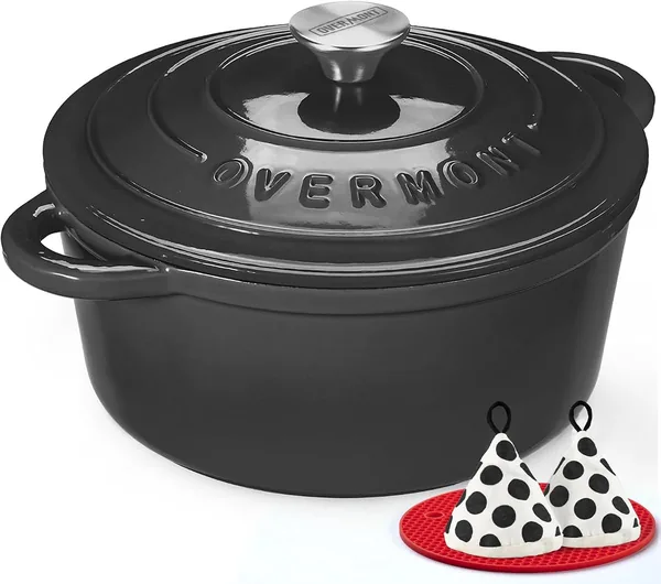 Overmont — cocotte ronde 24 cm, 4,3 L — cadeau pour ceux qui aiment cuisiner