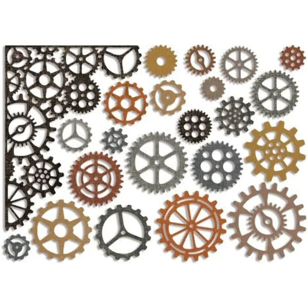 Sizzix Thinlits — Lot de 22 Matrices Rouages par Tim Holtz