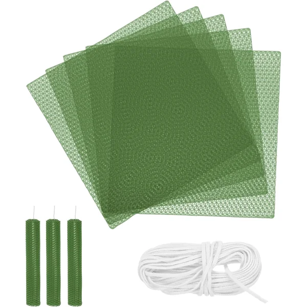 sourcing map — Kit Bougies en Cire d'Abeille, Feuilles Vert Clair