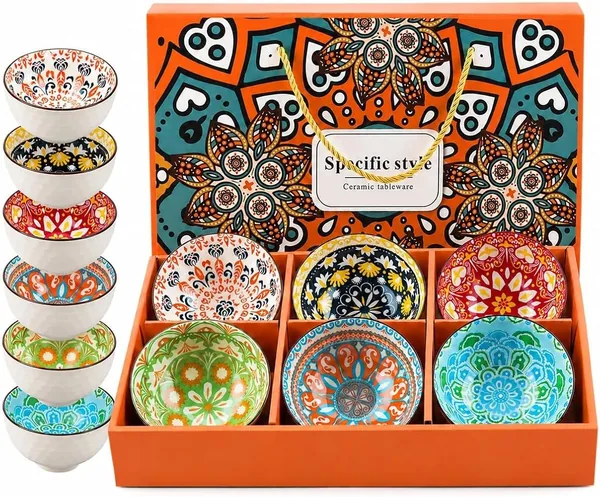 Topsky — lot de 6 bols colorés, 400 ml — cadeau pour ceux qui aiment cuisiner