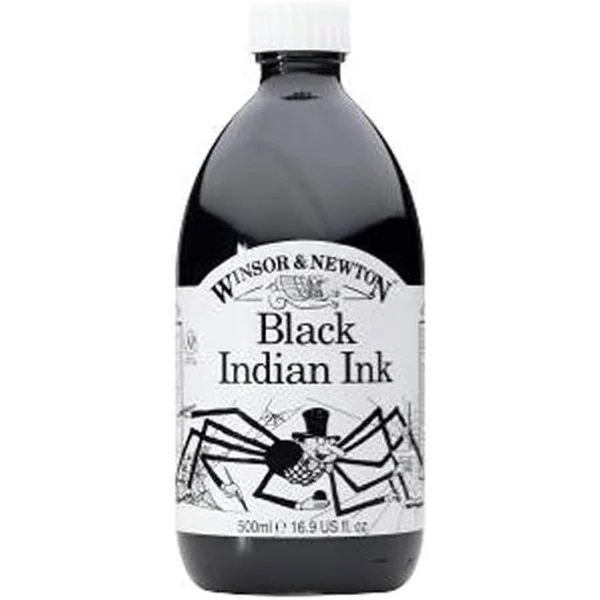 Winsor & Newton — Encre de Chine Noire, Flacon 500 ml