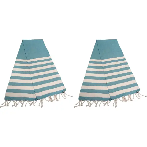 Atout Ciel — Fouta rayée à franges, 90 × 180 cm (lot de 2)
